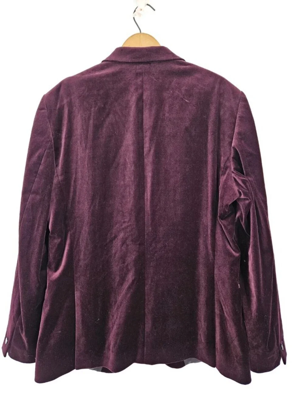 New Reiss Apsara Bordeaux Wine Velvet Blazer Men 44 Peak Lapel Jacket Sportscoat